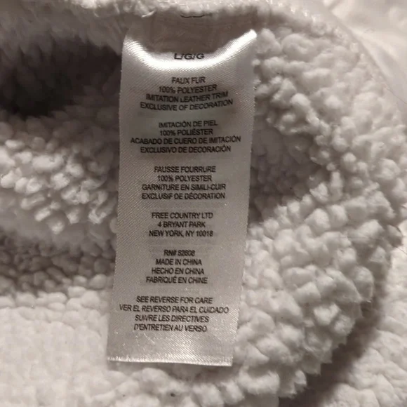 Free country Women's Large Fleece Zip Up Jacket Winter White Warm - Picture 12 of 12